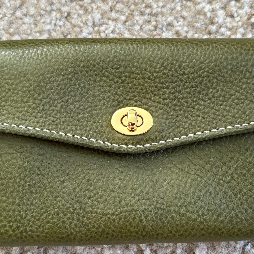 Handmade Toscano leather medium olive green wallet - New